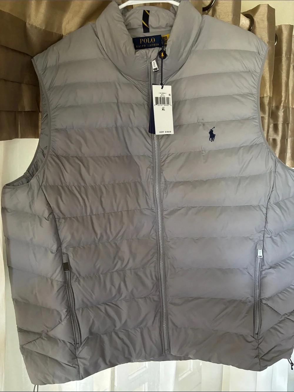 Polo by Ralph Lauren Light Gray Quilted Down Vest